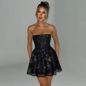 Glitter Dress – Charming Bow Detail – Elegant Cocktail Style 8