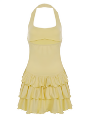 Halter Mini Dress – Ruffle Hem – Playful Summer Look 4