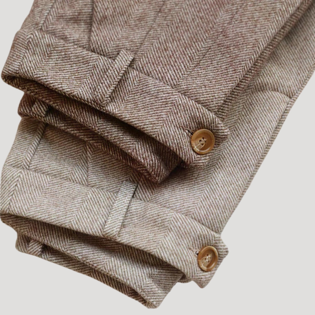 Heritage herringbone trousers men – tailored fit 3