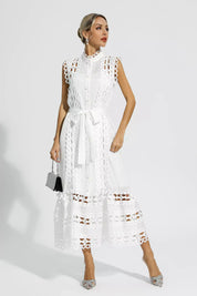 Midi Dress – Broderie Anglaise – Elegant Summer Style