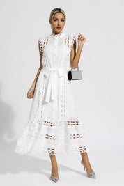 Midi Dress – Broderie Anglaise – Elegant Summer Style