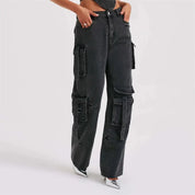 Cargo Jeans – Light Wash Denim – Utility Street Style