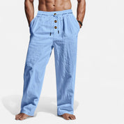 Linen Trousers – Adjustable Drawstring – Relaxed Summer Casual Style 2