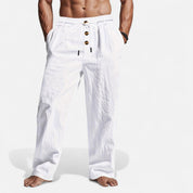 Linen Trousers – Adjustable Drawstring – Relaxed Summer Casual Style 4