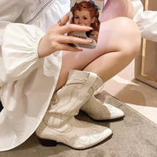 Medium-Length Embroidered Cowboy Boots for Versatile Style and Comfort – Durable Western Footwear 3