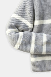 Men's Half Zip Striped Wool Blend Sweater 5