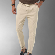 Men's Linen Trousers – Breathable Fabric – Casual Everyday Style 0