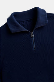Men's Quarter Zip Sweater - Classic Knitted Wool Design 5