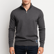 Men's Quarter Zip Sweater - Fitted Knit Design 1