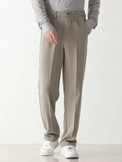 Men's Tailored Draped Pants with Tapered Leg – Polyester Blend for Formal Wear and Sophisticated Style 2