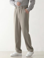 Men's Tailored Draped Pants with Tapered Leg – Polyester Blend for Formal Wear and Sophisticated Style 3