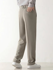 Men's Tailored Draped Pants with Tapered Leg – Polyester Blend for Formal Wear and Sophisticated Style 4