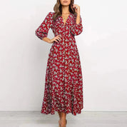 Midi Dress – Button Front Floral Print – Effortless Summer Charm 0