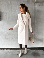 Wool Blend Coat – Double-Breasted – Elegant Winter Style