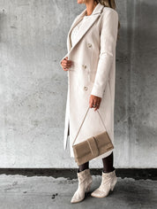 Wool Blend Coat – Double-Breasted – Elegant Winter Style
