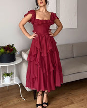 Maxi Dress – Ruffle Detail – Elegant Occasion Wear