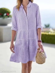 Oversized Dress – Striped Design – Casual Weekend Chic 6