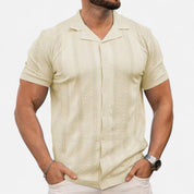 Patchwork Knit Shirt – Unique Design – Casual Everyday Style 0