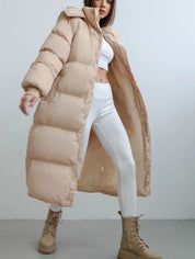 Puffer Coat – Longline Quilted Design – Winter Warmth Style