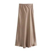 Satin Midi Skirt – Sleek Silhouette – Effortless Chic Style