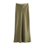 Satin Midi Skirt – Sleek Silhouette – Effortless Chic Style