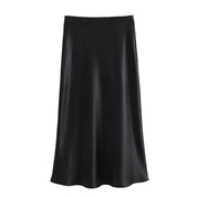 Satin Midi Skirt – Sleek Silhouette – Effortless Chic Style