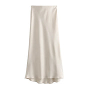Satin Midi Skirt – Sleek Silhouette – Effortless Chic Style