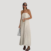 Strapless Maxi Dress – Breathable Linen – Effortless Summer Style 8