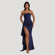 Strapless Maxi Dress – Elegant Ruching – Formal Wedding Guest Look 5