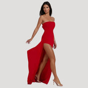 Strapless Maxi Dress – Elegant Ruching – Formal Wedding Guest Look 7