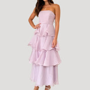 Strapless Maxi Dress – Ruffle Layers – Elegant Summer Occasion 2