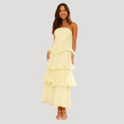 Strapless Maxi Dress – Ruffle Layers – Elegant Summer Occasion 3
