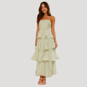 Strapless Maxi Dress – Ruffle Layers – Elegant Summer Occasion 4