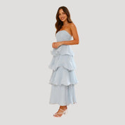 Strapless Maxi Dress – Ruffle Layers – Elegant Summer Occasion 6