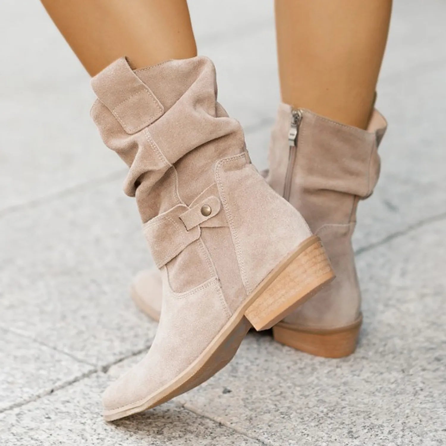 Suede Slouchy Ankle Boots – Luxurious Comfort – Everyday Chic