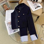 Suit Jacket – Splicing Design – Chic Office or Casual Look 3