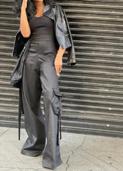 Cargo Pants – Detachable Pocket Detail – High Waist Street Look