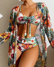 Tropical bikini set with cover-up 4