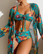 Tropical bikini set with cover-up 6