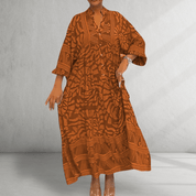 Vneck Printed Loose Dress