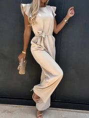 Wide-Leg Jumpsuit – Ruffle Sleeves – Effortless Chic Style 4