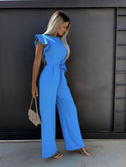 Wide-Leg Jumpsuit – Ruffle Sleeves – Effortless Chic Style 6