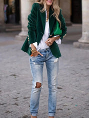 Women’s Blazer – Tailored Fit – Velvet Finish – Single-Breasted with Notched Lapels 2