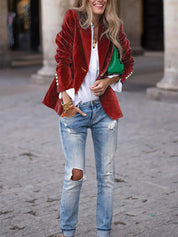 Women’s Blazer – Tailored Fit – Velvet Finish – Single-Breasted with Notched Lapels 5