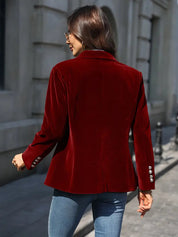 Women’s Blazer – Tailored Fit – Velvet Finish – Single-Breasted with Notched Lapels 6