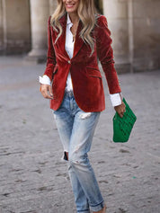Women’s Blazer – Tailored Fit – Velvet Finish – Single-Breasted with Notched Lapels 7