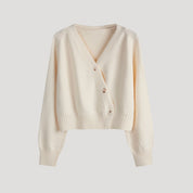 Women's Chunky Knit Cardigan Beige Size M Acrylic 0