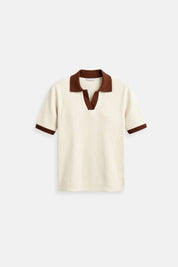 Women's Color Block Polo Shirt with Notched Collar 0