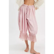 Women's Cropped Pants White Size M Polyester Floral Lace Patchwork 11
