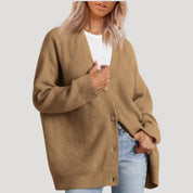 Women's Long Cardigan Beige Size M Acrylic 5